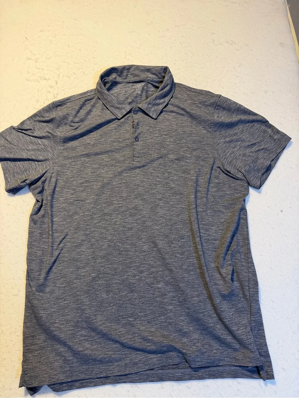 J. Crew Men's Heathered Blue-Gray Polo Shirt